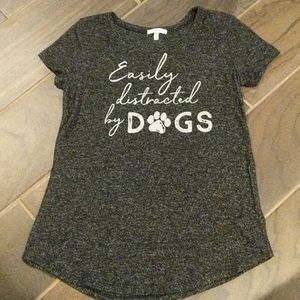 Women's Gray and Black T Shirt